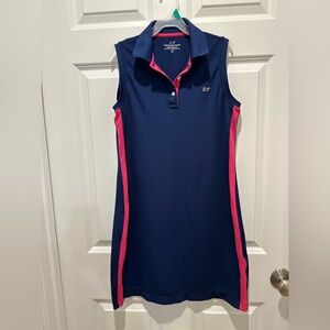Vineyard Vines Navy and Pink Sleeveless Polo Dress